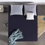 Double Jersey 220 GSM Soft Cotton Fitted Sheet | Navy | Single 80/100 x 220cm (L) x 30cm (D) - The Bedding & Blankets Store