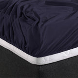Double Jersey 220 GSM Soft Cotton Fitted Sheet | Navy | Single 80/100 x 220cm (L) x 30cm (D) - The Bedding & Blankets Store