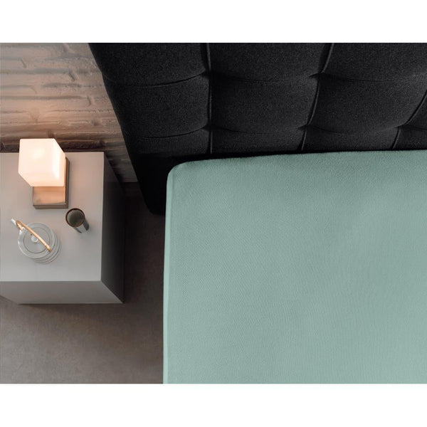 Double Jersey 220 GSM Soft Cotton Fitted Sheet | Pastel Blue | Single 80/100 x 220cm (L) x 30cm (D) - The Bedding & Blankets Store