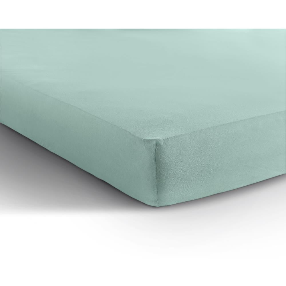 Double Jersey 220 GSM Soft Cotton Fitted Sheet | Pastel Blue | Single 80/100 x 220cm (L) x 30cm (D) - The Bedding & Blankets Store