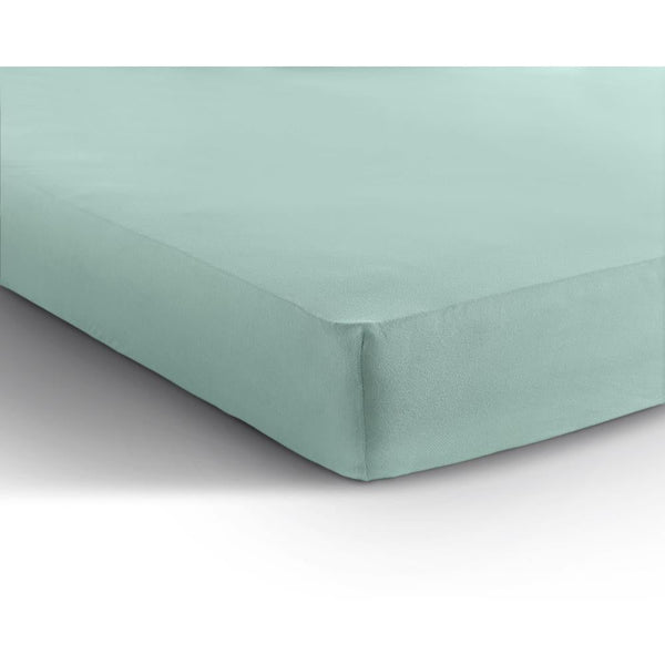 Double Jersey 220 GSM Soft Cotton Fitted Sheet | Pastel Blue | Single 80/100 x 220cm (L) x 30cm (D) - The Bedding & Blankets Store