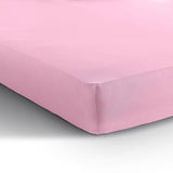 Double Jersey 220 GSM Soft Cotton Fitted Sheet | Pink | Single 80/100 x 220cm (L) x 30cm (D) - The Bedding & Blankets Store