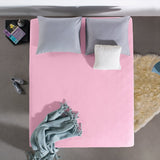 Double Jersey 220 GSM Soft Cotton Fitted Sheet | Pink | Single 80/100 x 220cm (L) x 30cm (D) - The Bedding & Blankets Store