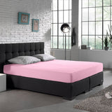 Double Jersey 220 GSM Soft Cotton Fitted Sheet | Pink | Single 80/100 x 220cm (L) x 30cm (D) - The Bedding & Blankets Store