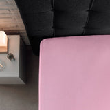 Double Jersey 220 GSM Soft Cotton Fitted Sheet | Pink | Single 80/100 x 220cm (L) x 30cm (D) - The Bedding & Blankets Store