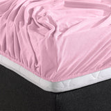 Double Jersey 220 GSM Soft Cotton Fitted Sheet | Pink | Single 80/100 x 220cm (L) x 30cm (D) - The Bedding & Blankets Store
