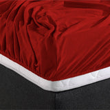 Double Jersey 220 GSM Soft Cotton Fitted Sheet | Red | Single 80/100 x 220cm (L) x 40cm (D) - The Bedding & Blankets Store