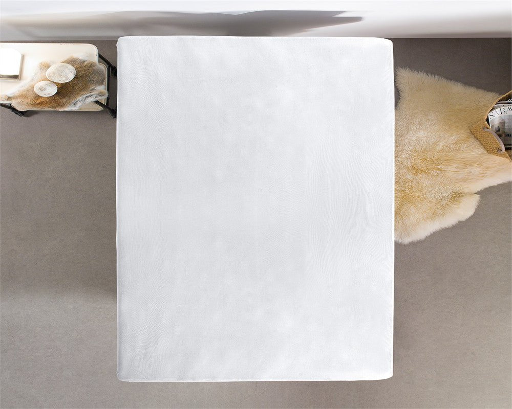 Double Jersey 220 GSM Soft Cotton Fitted Sheet | White | Single 80/100 x 220cm (L) x 40cm (D) - The Bedding & Blankets Store