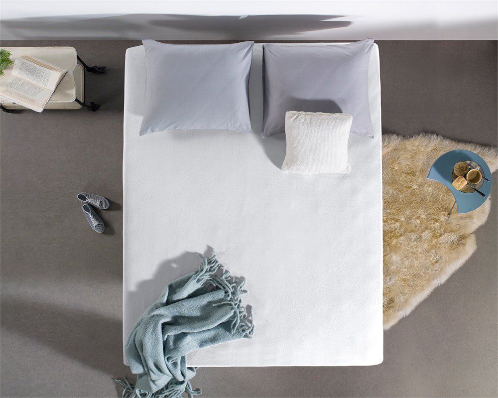Double Jersey 220 GSM Soft Cotton Fitted Sheet | White | Single 80/100 x 220cm (L) x 40cm (D) - The Bedding & Blankets Store