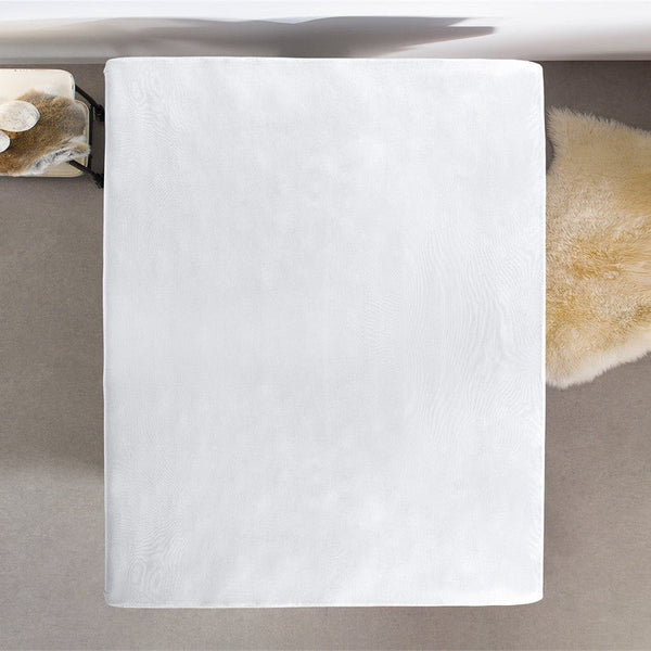 Double Jersey 220 GSM Soft Cotton Fitted Sheet | White | Single 80/100 x 220cm (L) x 40cm (D) - The Bedding & Blankets Store