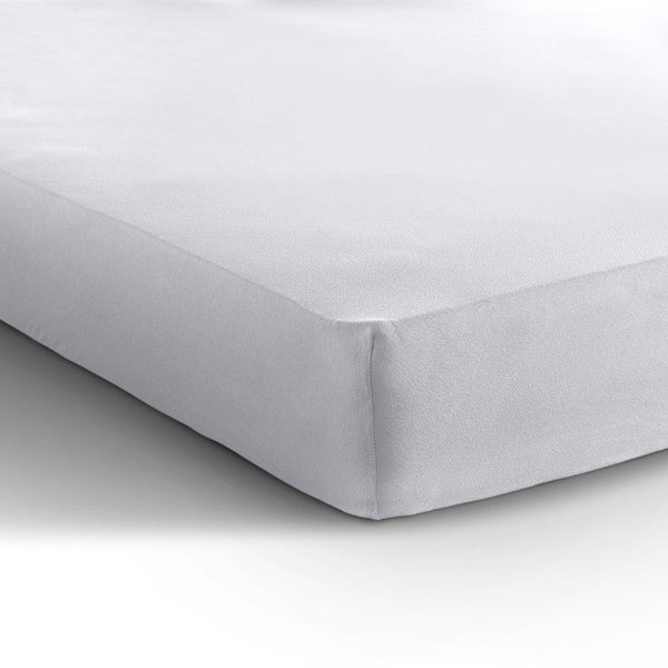 Double Jersey 220 GSM Soft Cotton Fitted Sheet | White | Single 80/100 x 220cm (L) x 40cm (D) - The Bedding & Blankets Store