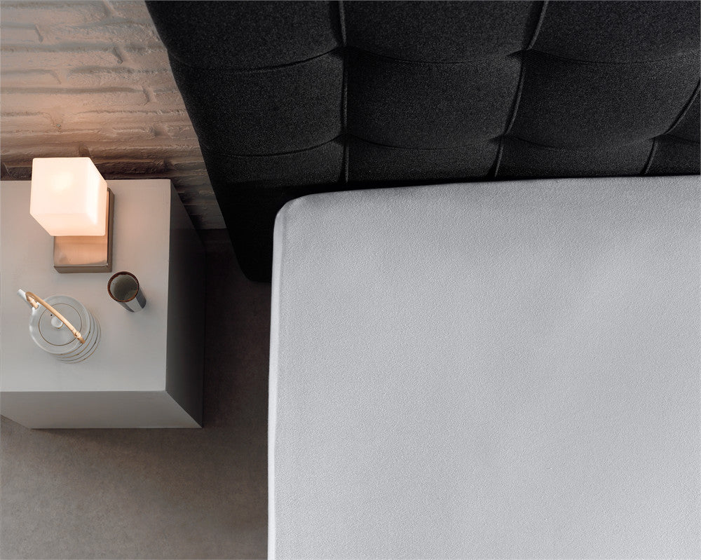 Double Jersey 220 GSM Soft Cotton Fitted Sheet | White | Single 80/100 x 220cm (L) x 40cm (D) - The Bedding & Blankets Store