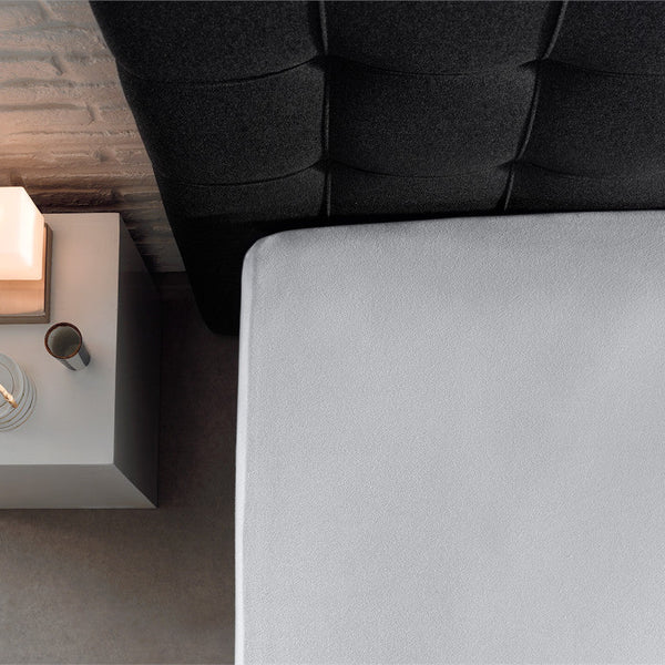 Double Jersey 220 GSM Soft Cotton Fitted Sheet | White | Single 80/100 x 220cm (L) x 40cm (D) - The Bedding & Blankets Store