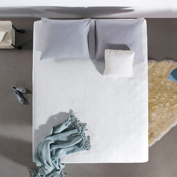 Double Jersey 220 GSM Soft Cotton Fitted Sheet | White | Single 80/100 x 220cm (L) x 40cm (D) - The Bedding & Blankets Store