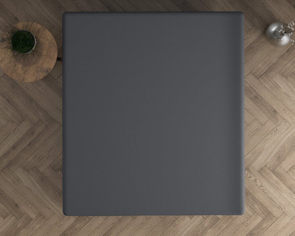 Double Jersey 220 GSM Soft Cotton Matress Topper Fitted Sheet | Anthracite Grey | Single / Large Single (EU) 80/90 x 200/220cm (L) x 40cm (D) - The Bedding & Blankets Store