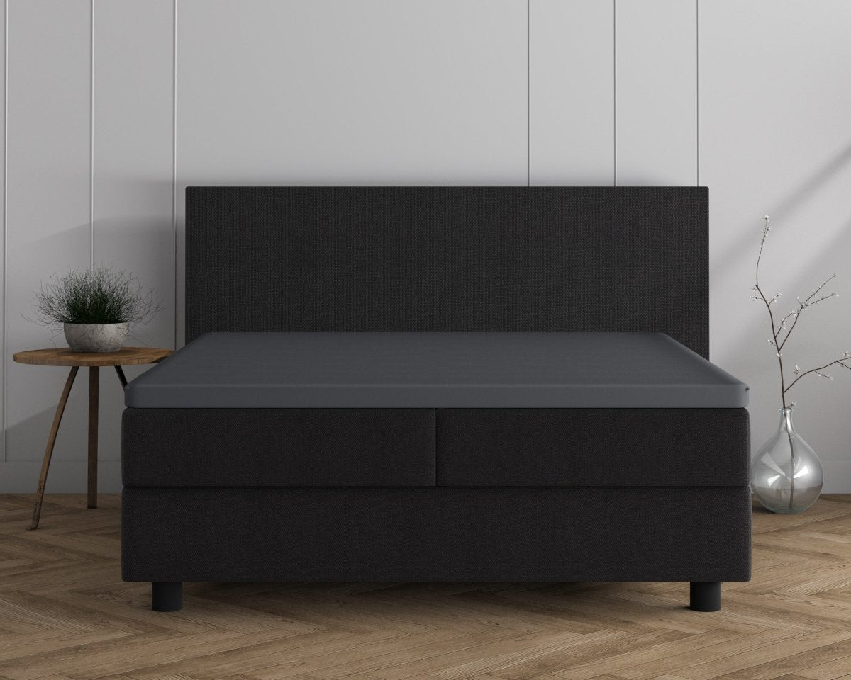 Double Jersey 220 GSM Soft Cotton Matress Topper Fitted Sheet | Anthracite Grey | Single / Large Single (EU) 80/90 x 200/220cm (L) x 40cm (D) - The Bedding & Blankets Store