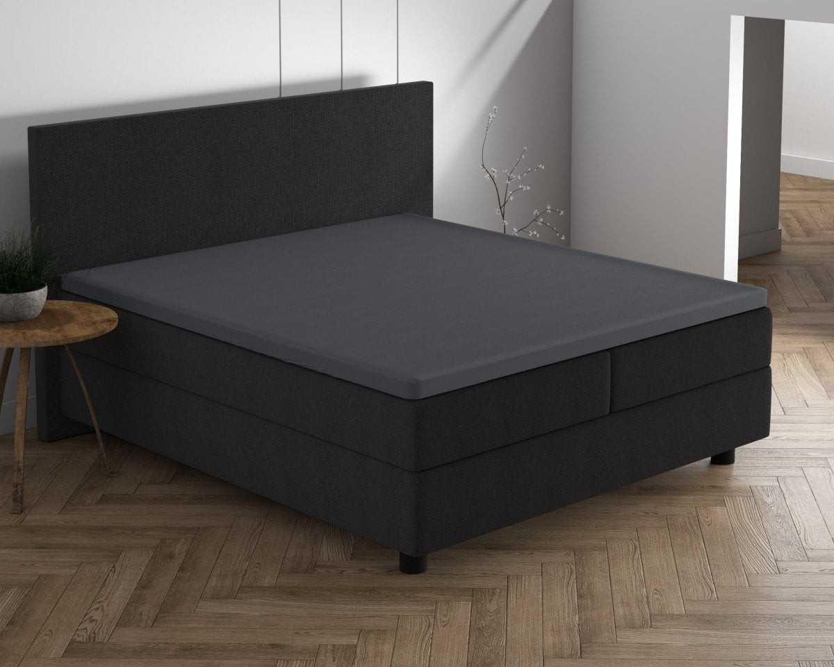 Double Jersey 220 GSM Soft Cotton Matress Topper Fitted Sheet | Anthracite Grey | Single / Large Single (EU) 80/90 x 200/220cm (L) x 40cm (D) - The Bedding & Blankets Store