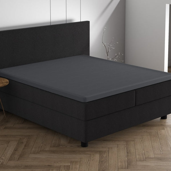 Double Jersey 220 GSM Soft Cotton Matress Topper Fitted Sheet | Anthracite Grey | Single / Large Single (EU) 80/90 x 200/220cm (L) x 40cm (D) - The Bedding & Blankets Store