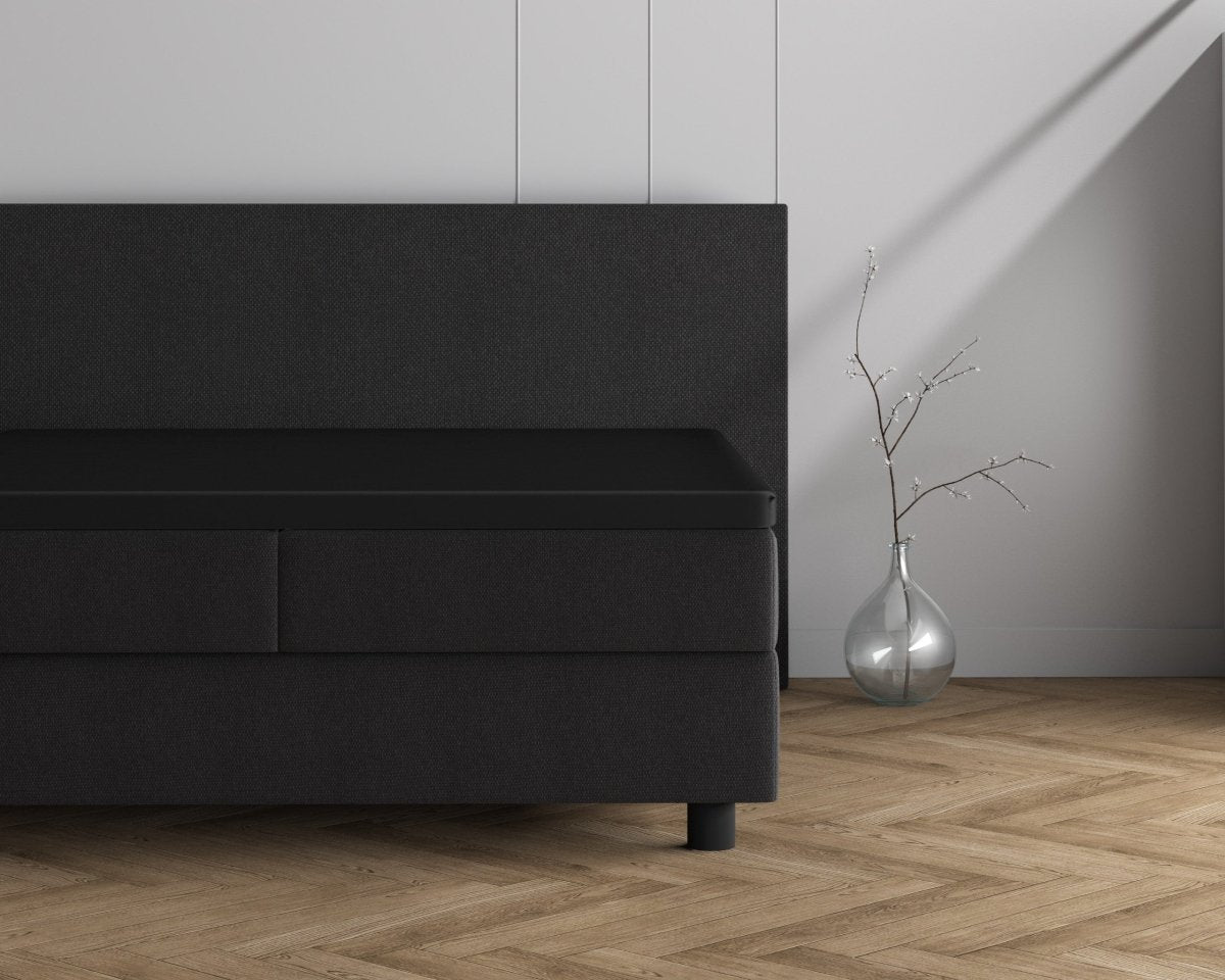 Double Jersey 220 GSM Soft Cotton Matress Topper Fitted Sheet | Black | Single / Large Single (EU) 80/90 x 200/220cm (L) x 25cm (D) - The Bedding & Blankets Store
