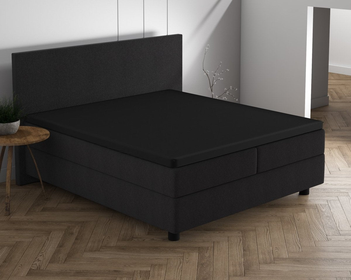 Double Jersey 220 GSM Soft Cotton Matress Topper Fitted Sheet | Black | Single / Large Single (EU) 80/90 x 200/220cm (L) x 25cm (D) - The Bedding & Blankets Store