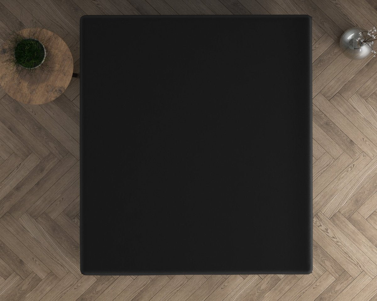 Double Jersey 220 GSM Soft Cotton Matress Topper Fitted Sheet | Black | Single / Large Single (EU) 80/90 x 200/220cm (L) x 25cm (D) - The Bedding & Blankets Store