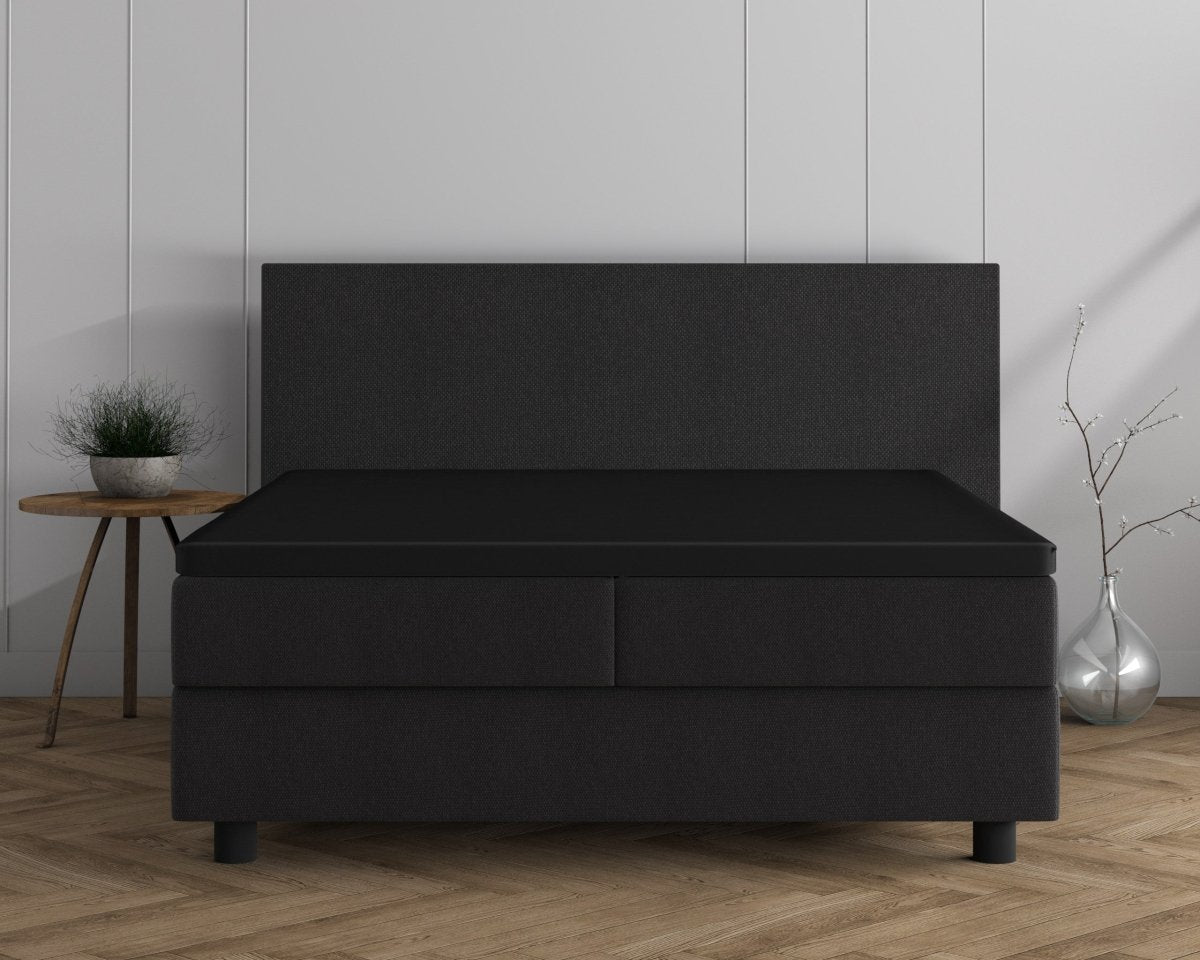 Double Jersey 220 GSM Soft Cotton Matress Topper Fitted Sheet | Black | Single / Large Single (EU) 80/90 x 200/220cm (L) x 25cm (D) - The Bedding & Blankets Store
