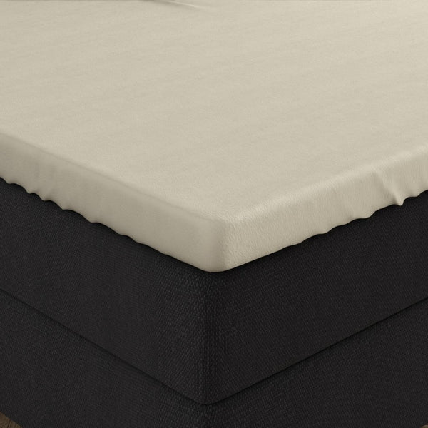 Double Jersey 220 GSM Soft Cotton Matress Topper Fitted Sheet | Cream | Single / Large Single (EU) 80/90 x 200/220cm (L) x 25cm (D) - The Bedding & Blankets Store