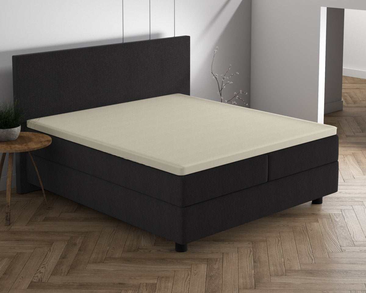 Double Jersey 220 GSM Soft Cotton Matress Topper Fitted Sheet | Cream | Single / Large Single (EU) 80/90 x 200/220cm (L) x 25cm (D) - The Bedding & Blankets Store
