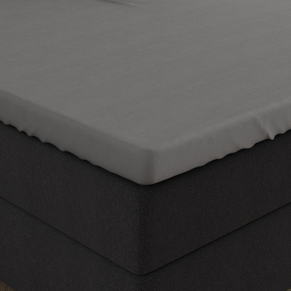 Double Jersey 220 GSM Soft Cotton Matress Topper Fitted Sheet | Grey | Single / Large Single (EU) 80/90 x 200/220cm (L) x 15cm (D) - The Bedding & Blankets Store
