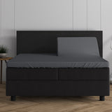 Double Jersey 220 GSM Soft Cotton Split - Topper Fitted Sheet | Anthracite Grey | Queen 160 x 200/220cm (L) x 40cm (D) - The Bedding & Blankets Store