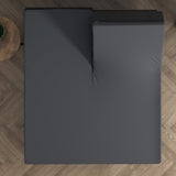 Double Jersey 220 GSM Soft Cotton Split - Topper Fitted Sheet | Anthracite Grey | Queen 160 x 200/220cm (L) x 40cm (D) - The Bedding & Blankets Store