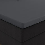 Double Jersey 220 GSM Soft Cotton Split - Topper Fitted Sheet | Anthracite Grey | Queen 160 x 200/220cm (L) x 40cm (D) - The Bedding & Blankets Store