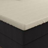 Double Jersey 220 GSM Soft Cotton Split - Topper Fitted Sheet | Cream | Queen 160 x 200/220cm (L) x 40cm (D) - The Bedding & Blankets Store