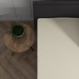 Double Jersey 220 GSM Soft Cotton Split - Topper Fitted Sheet | Cream | Queen 160 x 200/220cm (L) x 40cm (D) - The Bedding & Blankets Store