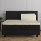 Double Jersey 220 GSM Soft Cotton Split - Topper Fitted Sheet | Cream | Queen 160 x 200/220cm (L) x 40cm (D) - The Bedding & Blankets Store
