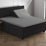 Double Jersey 220 GSM Soft Cotton Split - Topper Fitted Sheet | Grey | Queen 160 x 200/220cm (L) x cm (D) - The Bedding & Blankets Store