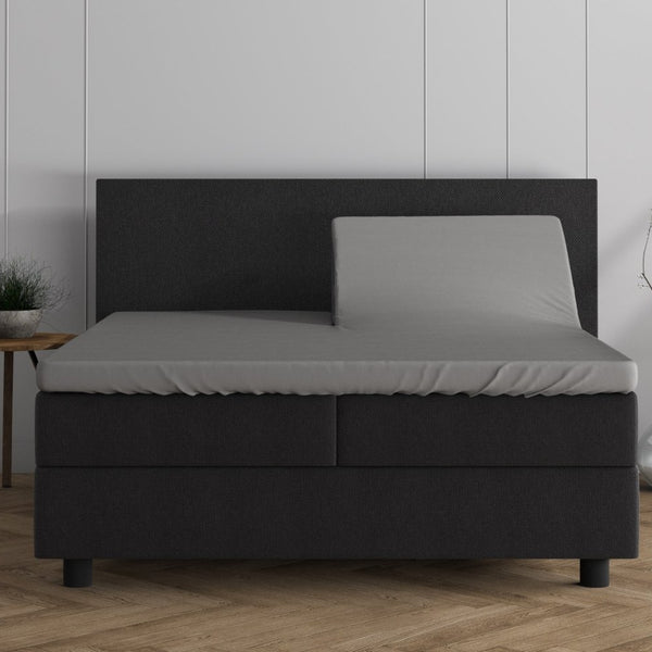 Double Jersey 220 GSM Soft Cotton Split - Topper Fitted Sheet | Grey | Queen 160 x 200/220cm (L) x cm (D) - The Bedding & Blankets Store