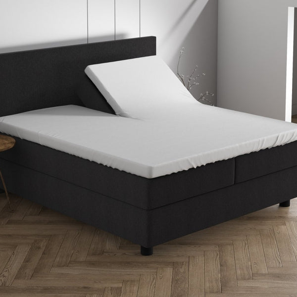 Double Jersey 220 GSM Soft Cotton Split - Topper Fitted Sheet | White | Queen 160 x 200/220cm (L) x cm (D) - The Bedding & Blankets Store