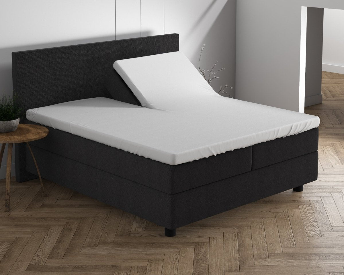 Double Jersey 220 GSM Soft Cotton Split - Topper Fitted Sheet | White | Queen 160 x 200/220cm (L) x cm (D) - The Bedding & Blankets Store