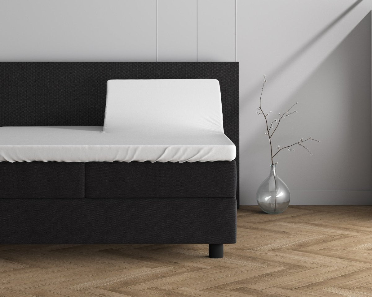 Double Jersey 220 GSM Soft Cotton Split - Topper Fitted Sheet | White | Queen 160 x 200/220cm (L) x cm (D) - The Bedding & Blankets Store