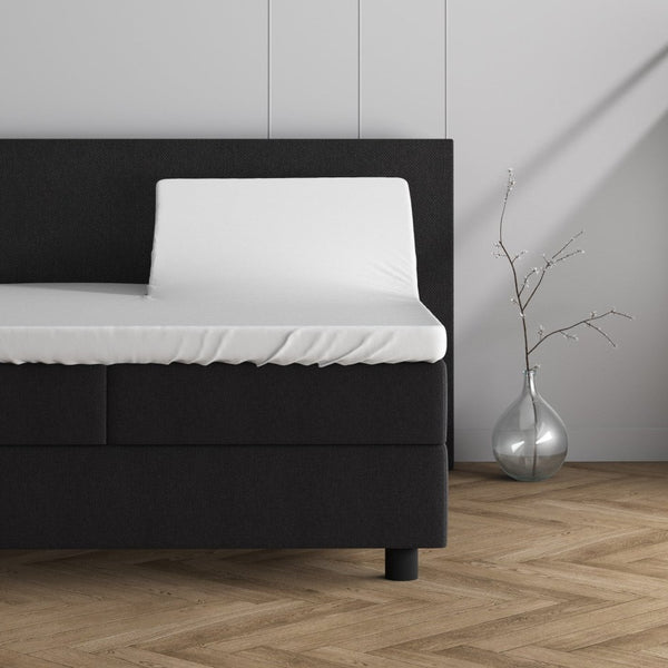 Double Jersey 220 GSM Soft Cotton Split - Topper Fitted Sheet | White | Queen 160 x 200/220cm (L) x cm (D) - The Bedding & Blankets Store