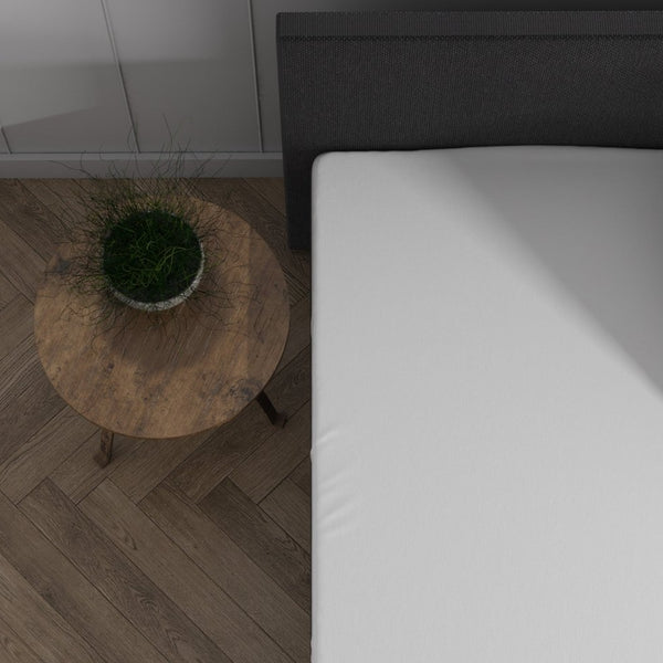 Double Jersey 220 GSM Soft Cotton Split - Topper Fitted Sheet | White | Queen 160 x 200/220cm (L) x cm (D) - The Bedding & Blankets Store