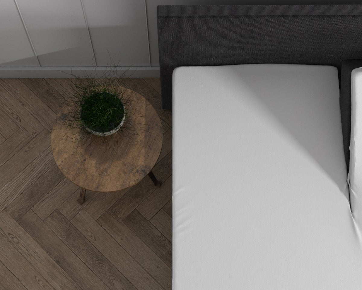 Double Jersey 220 GSM Soft Cotton Split - Topper Fitted Sheet | White | Queen 160 x 200/220cm (L) x cm (D) - The Bedding & Blankets Store