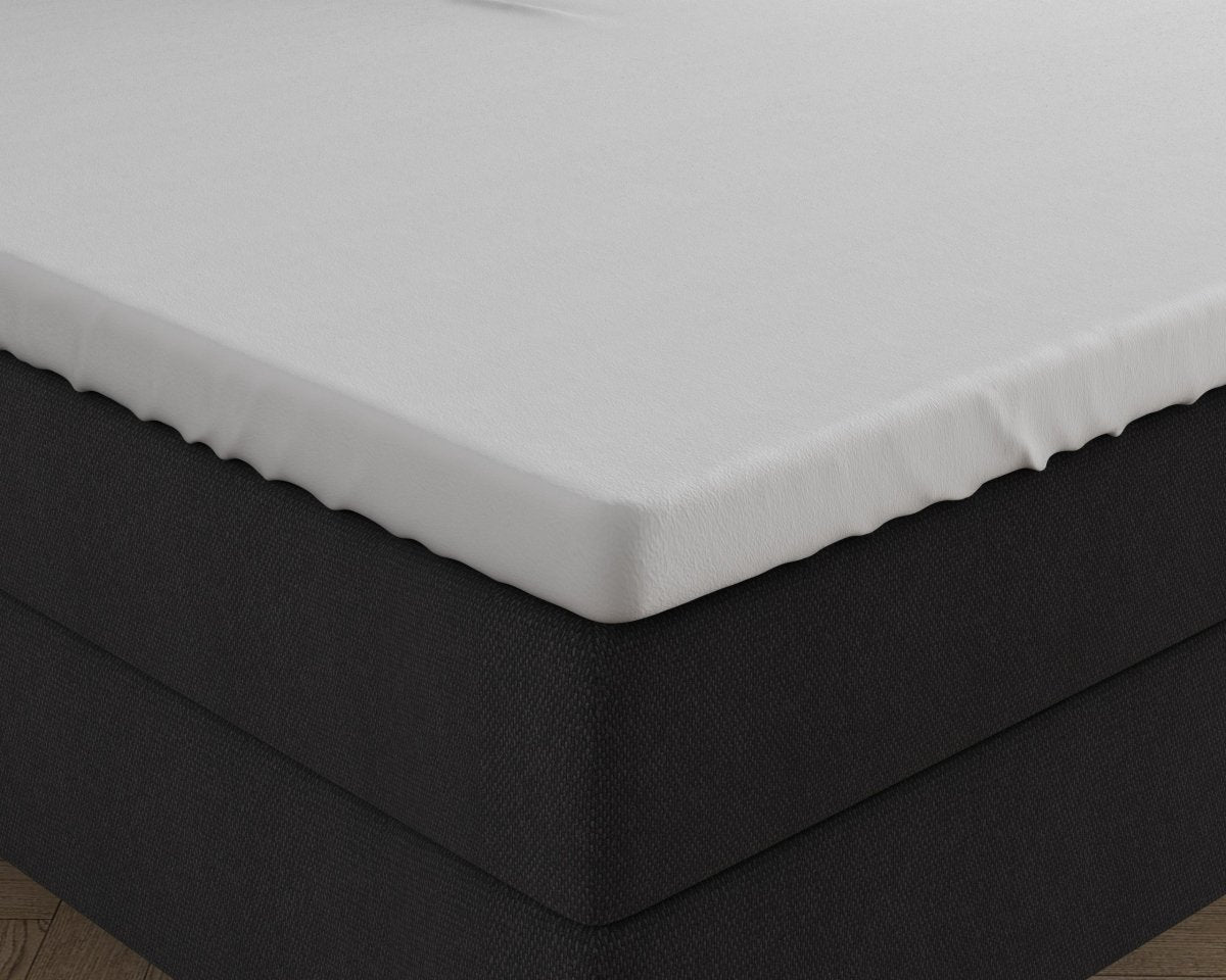 Double Jersey 220 GSM Soft Cotton Split - Topper Fitted Sheet | White | Queen 160 x 200/220cm (L) x cm (D) - The Bedding & Blankets Store