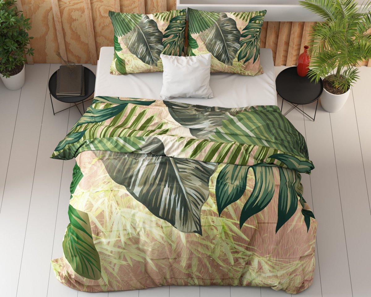 Duvet Cover Set Malva | Green | King Long - 240cm (W) x 220cm (L) - The Bedding & Blankets Store