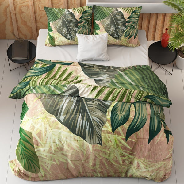 Duvet Cover Set Malva | Green | King Long - 240cm (W) x 220cm (L) - The Bedding & Blankets Store