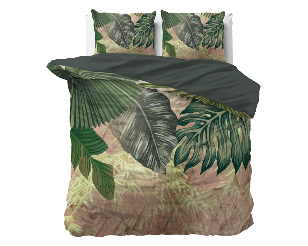 Duvet Cover Set Malva | Green | King Long - 240cm (W) x 220cm (L) - The Bedding & Blankets Store