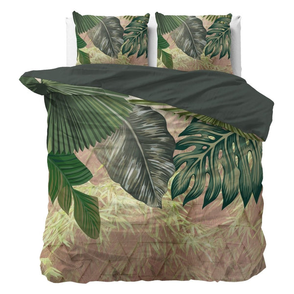 Duvet Cover Set Malva | Green | King Long - 240cm (W) x 220cm (L) - The Bedding & Blankets Store