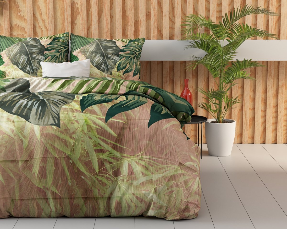 Duvet Cover Set Malva | Green | King Long - 240cm (W) x 220cm (L) - The Bedding & Blankets Store