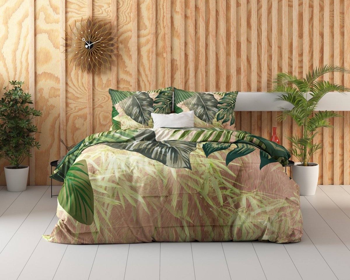 Duvet Cover Set Malva | Green | King Long - 240cm (W) x 220cm (L) - The Bedding & Blankets Store